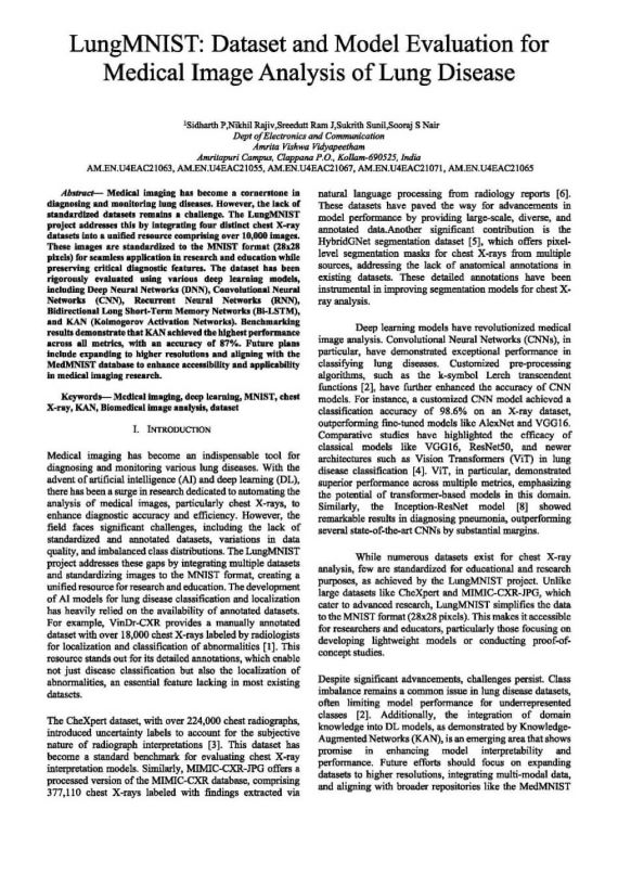 LungMNIST: Dataset and Model Evaluation for Medical Image Analysis of Lung Disease